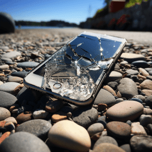 iphone cracked and dropped on rocks