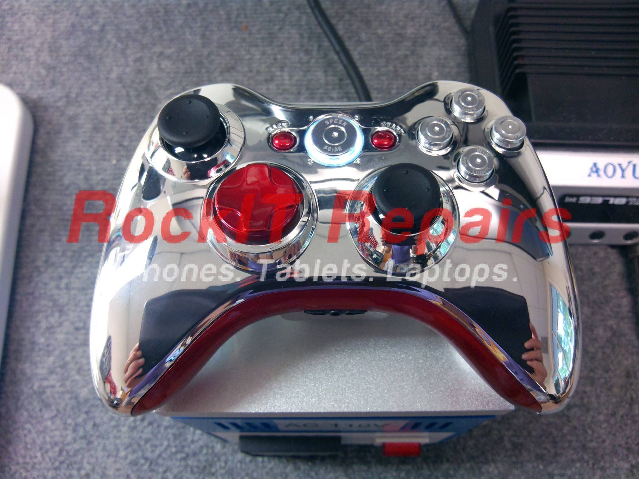 customized xbox 360 controller in chrome color