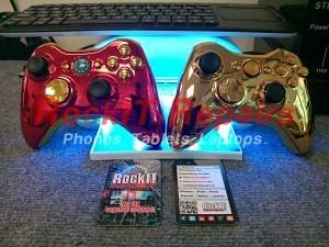 Gold and Red Chrome Customized Controllers
